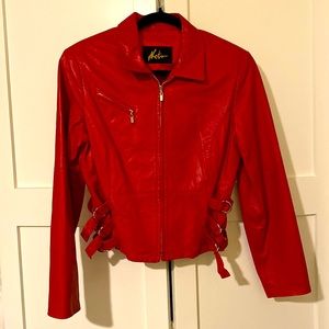 Red leather jacket
